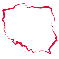 Fototapeta Mapa Polski - kontur  obraz