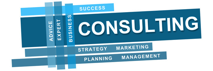 Consulting Blue Stripes With Keywords 