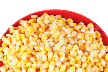 Frozen corn on a plate