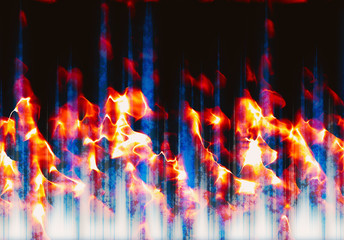 abstract burning waveform fire