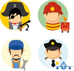 Business concept flat icon career profession infographic design elements vector illustration 