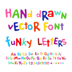Hand-drawn vector alphabet. funky letters font