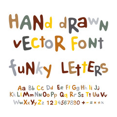 Hand-drawn vector alphabet. funky letters font