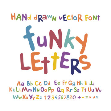 ABC alphabet funky letters children fun colorful set cartoon