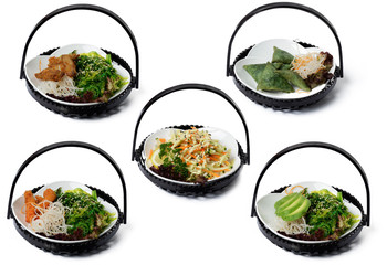 Chinesischer salat, vegetarische Ecken, Collage