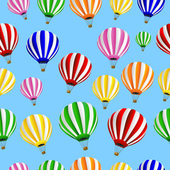Seamless background with thermal balloons