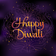 Beautiful greeting card for Hindu community. Happy diwali