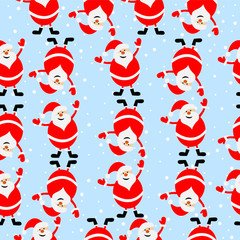 Seamless Christmas background with Santa Claus