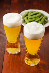 ビールと枝豆　Beer and Green soy beans