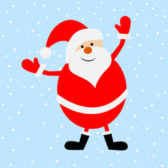 funny Santa Claus on a blue background