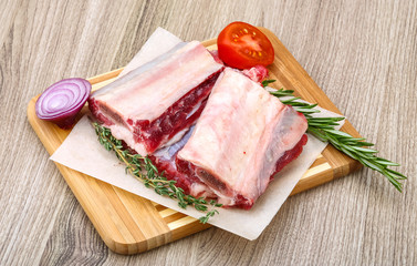 Raw beef ribs