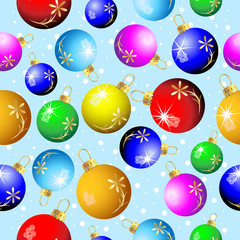Seamless Christmas background with colorful balls