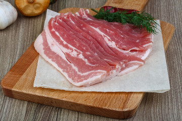 Raw bacon