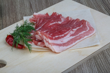 Raw bacon