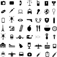 Big set of travel icons in flat style