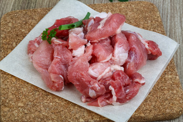 Diced pork meat