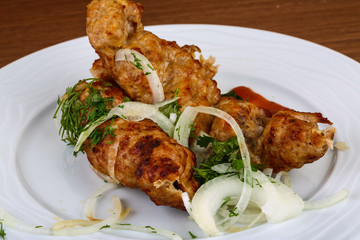 Grilled kebab meat