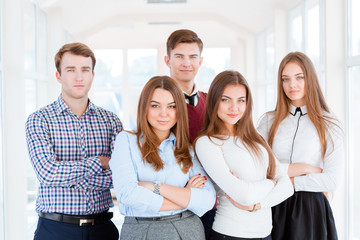 Group of students staying in the hall