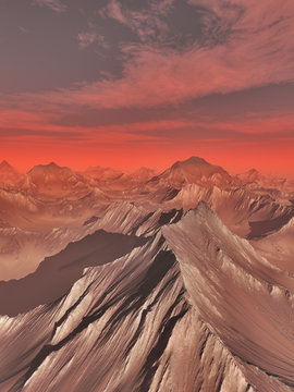 Mountains of Mars - Science Fiction Illustration