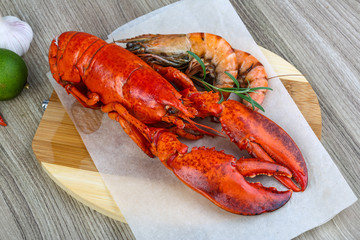 Lobster and shrimps