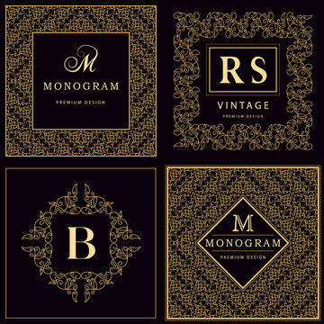 Monogram design elements, graceful template. Elegant line art logo design. Business sign, identity for Restaurant, Royalty, Boutique, Cafe, Hotel, Heraldic, Jewelry, Fashion, Wine. Vector illustration