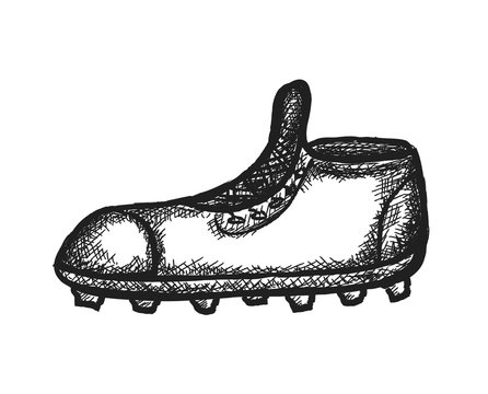 doodle spiked football shoe