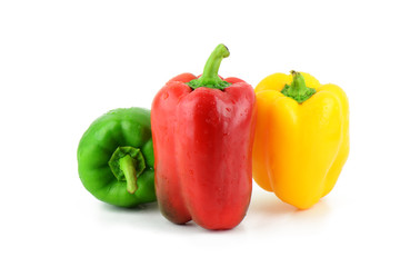 Obraz na płótnie Canvas colored peppers over white background