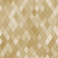 Vector seamless pattern with rhombs. Abstract beige texture. Geometrical background. Monochrome backdrop.