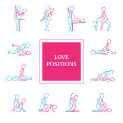 Love Positions Icons Set