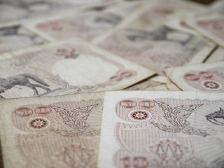 Closeup Thailand banknotes