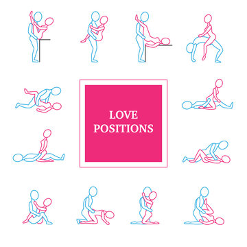 Love Positions Icons Set