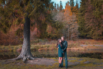 Beautiful couple in the park.