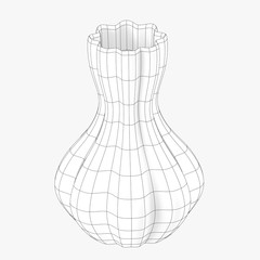 vase black and white wireframe image