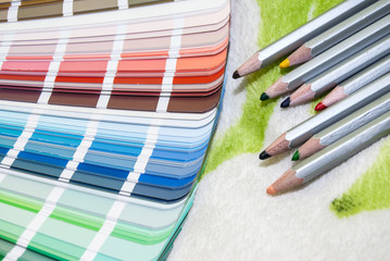 palette of different colors and shades