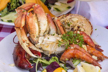 Seafood with salad