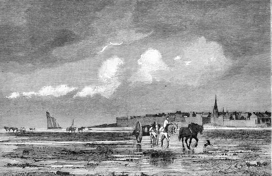 1876 Exhibition of Painting, the marl Researchers in the cove of