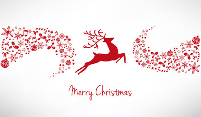 Christmas card, wishes, reindeer © VectorAsset Hub