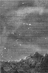 Fototapeta premium Earth from Mercury, vintage engraving.