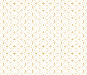 Geometric gold pattern of circles with centered circle inside on black background. Vector - 93993482