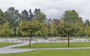 Ljubljana Tivoli Park autumn landscape