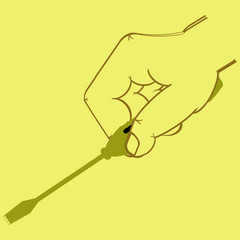 image of a hand with tool