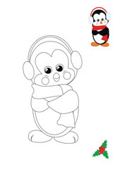 pagina da colorare, pinguino