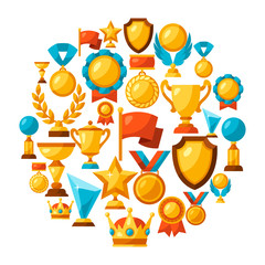 Sport or business background with award icons