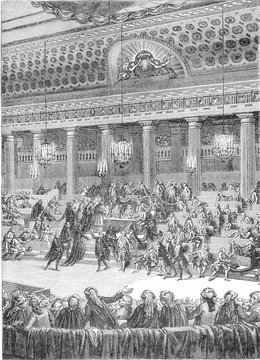 Night of August 4, 1789, Abandonment of privileges, vintage engr