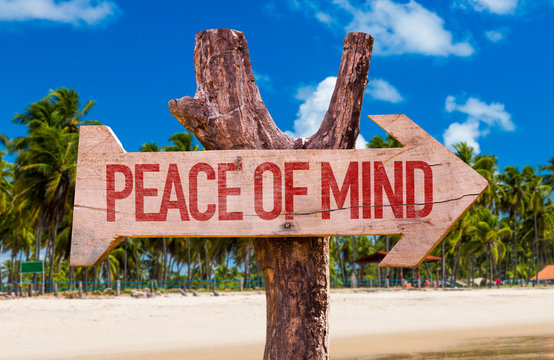 Peace of Mind arrow with beach background
