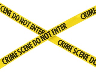 Crime Scene Do Not Enter Barrier Tape Cross