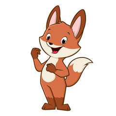 Vector illustration of cute cartoon baby fox for design element