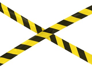 Yellow and Black Striped Hazard Tape Cross