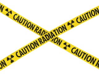 Yellow CAUTION RADIATION Barrier Tape Cross