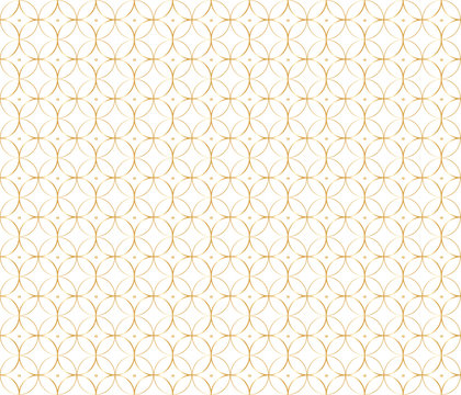 Geometric gold pattern background of circles. Vector